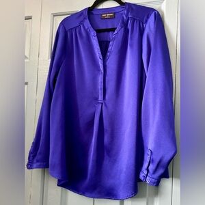 Lane Bryant Elegant Royal Blue Tunic Blouse